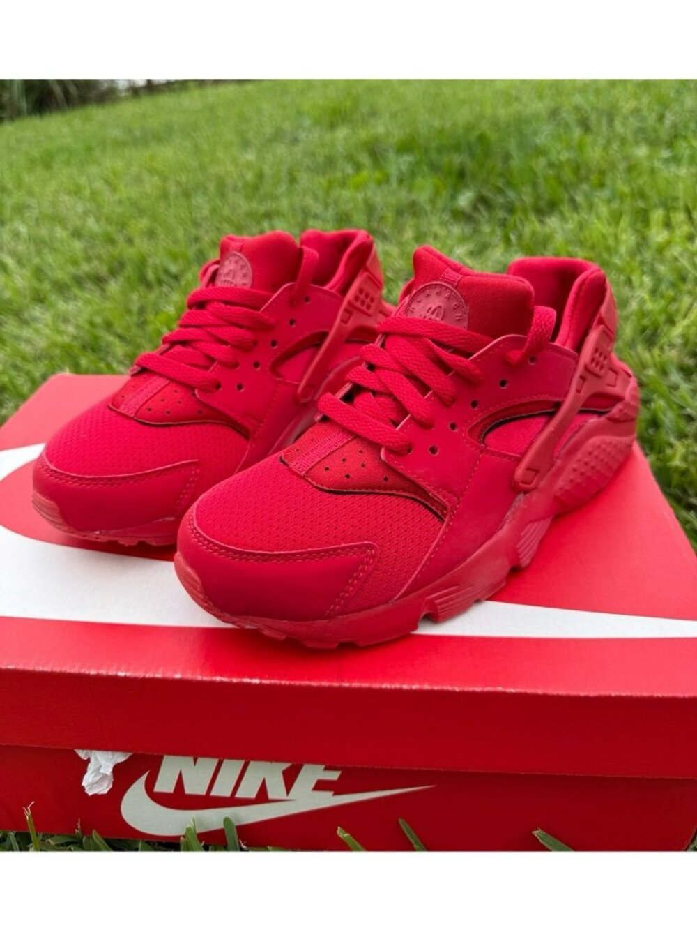 5Y | 6 WOMEN’S NIKE HUARACHE RUN OCTOBER RED 654275-600 RUNNING SNEAKERS